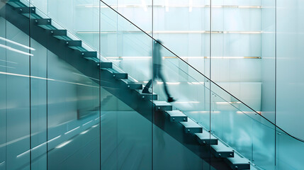 Escaleras de cristal de diseño moderno.