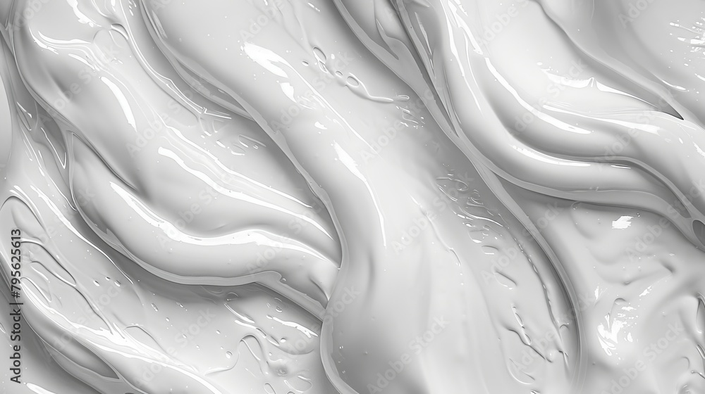 Aufkleber a monochrome image of liquid cascading down a pristine white paper, creating droplets at the edge