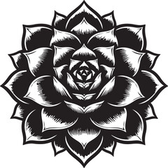 black and white lotus flower