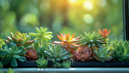 Sunlit Succulent Garden / You can find other images using the keyword aibekimage