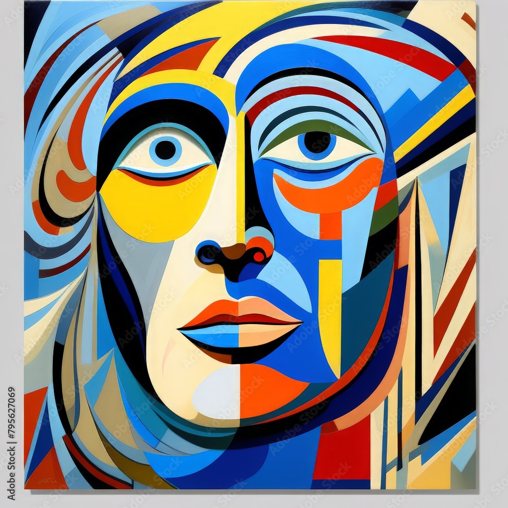 Canvas Prints abstract painting with a woman's face