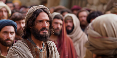 Obraz premium Jesus Christ and people