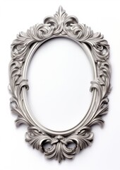 Aluminum oval frame vintage jewelry mirror photo.