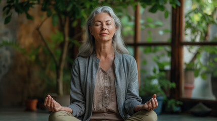 Woman doing meditation - 300DPI