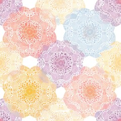 Colorful Lace Pattern Background with Intricate Floral Designs