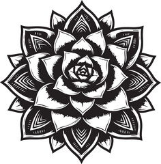 black and white lotus flower