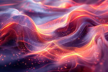 Dynamic ribbons of light weaving through a virtual realm, forming intricate patterns reminiscent of ancient tapestries.