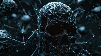 digital skull. Artificial intelligence concept. virtual reality