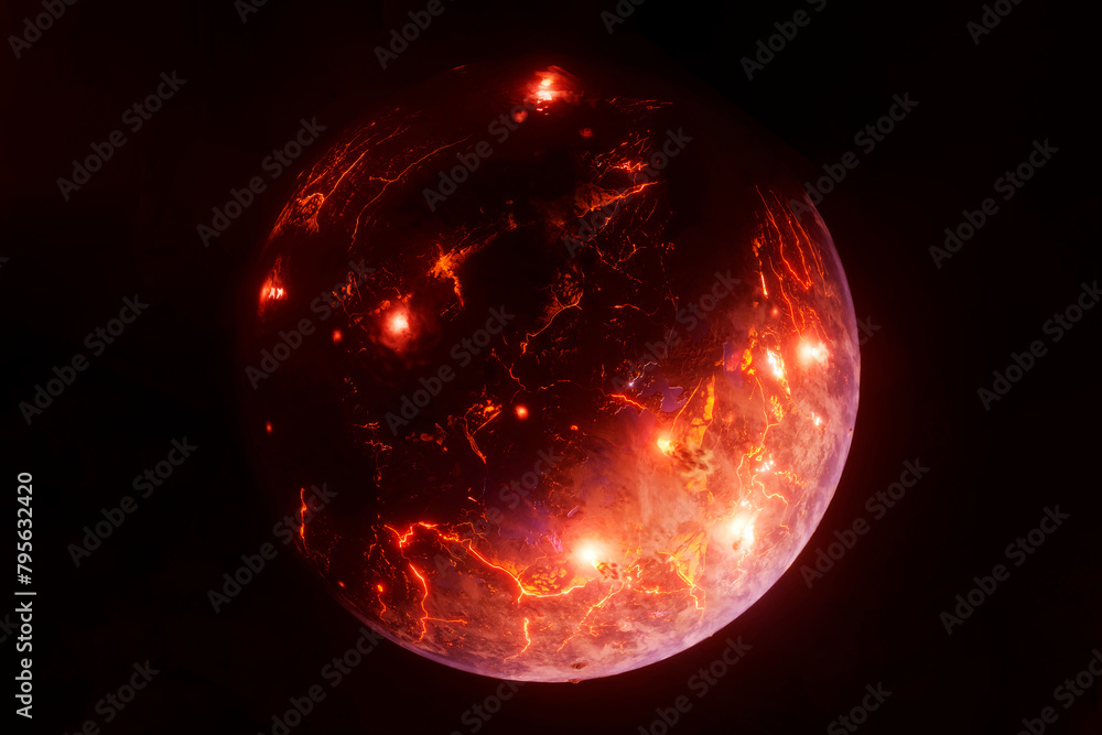 Canvas Prints exoplanet on a dark background. elements of this image furnished by nasa
