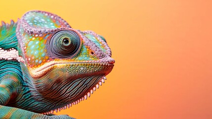 chameleon with vision virtual reality sunglass solid background