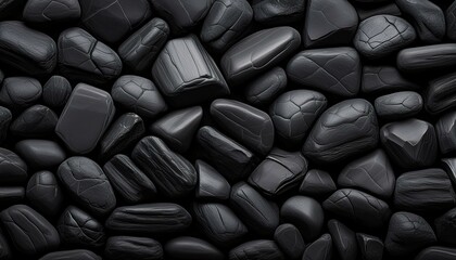 Horizontal Black Stone Pattern: Texture for Background