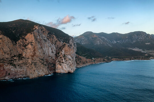 Majestic Cliffs of Sardinia Overlooking the Mediterranean, Porto Flavia