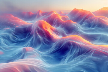 Abstract waves of energy pulsating through a virtual landscape, evoking a sense of dynamic motion and vitality.