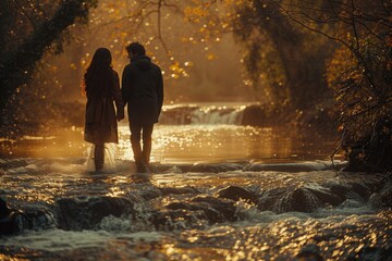 They pause by a babbling brook, time slowing as they cherish fleeting moments. 
