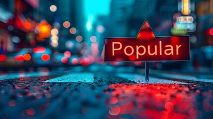 concept of "Popular" with a rising arrow against a sleek modern background, captured in full ultra HD with high resolution.