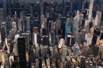 4K Aerial View of Manhattan Island: Above New York City
