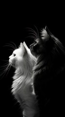 Photography of cute cats photography monochrome portrait.