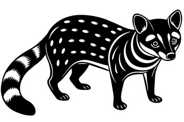 African Palm Civet vector silhouette on white background