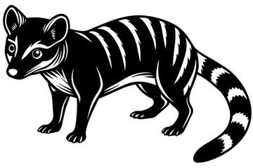 Obraz premium African Palm Civet vector silhouette on white background