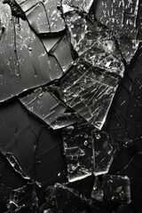 Abstract Broken Glass Texture on Dark Background