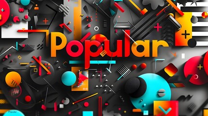 eye-catching "Popular" concept background featuring modern elements and bold typography, crafted in full ultra HD with high resolution for maximum impact.