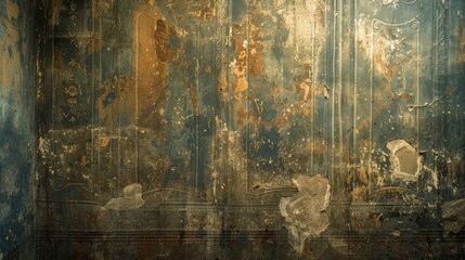 Faded frescoes on an ancient wall, whispers of a bygone era 