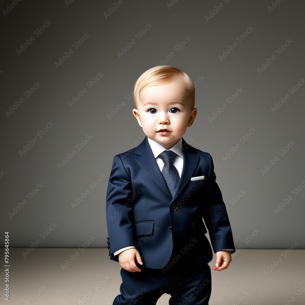 Canvas Prints cute child dressed in suit.