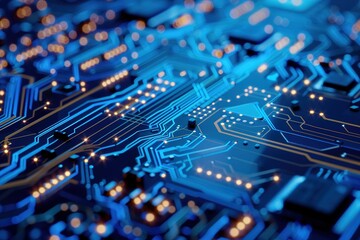 binary circuit board future hi tech, mechanical technology, blue cyber security concept background, modern conceptual hi speed digital internet.motion move blur. pixel