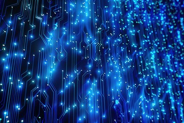 binary circuit board future hi tech, mechanical technology, blue cyber security concept background, modern conceptual hi speed digital internet.motion move blur. pixel