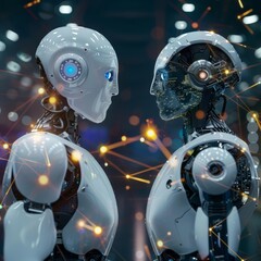 Fototapeta premium Our leader pioneers with a vision that merges AI insights with human ingenuity, shaping the future of our industry, business concept