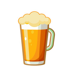 beer glass flat style on white background