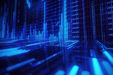 Financial data and charts. Dolly in. Loop able. Blue-Cyan. 2 videos in 1 file. Financial data and charts showing increasing profits. More color options in my portfolio