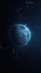 Fototapeta premium Blue wallpaper moon astronomy universe.