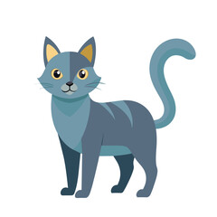 cute stripped cat art drawn on white background