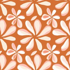 Warm Toned Floral Pattern Background with Vintage Feel