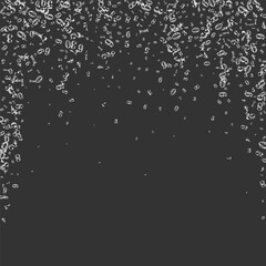 Flying digits and numbers. School math notebook