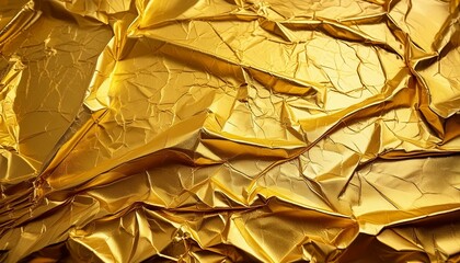 Marbled Crinkled Foil Texture: Elegant Yellow Paper Background