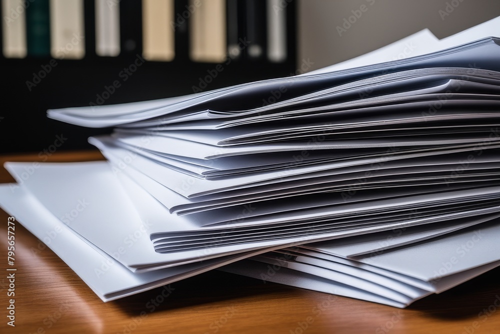 Poster stack of paper documents