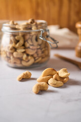Big pile of cashew nuts