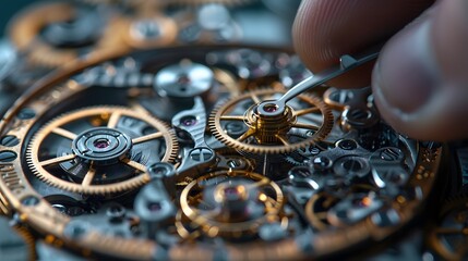 watch mechanism close up