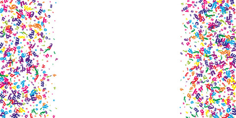 Falling letters of English language. Colorful