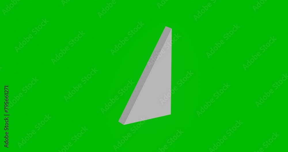 Poster animation of rotation of a white right triangle symbol with shadow. simple and complex rotation. sea