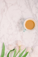 coffee on marble background