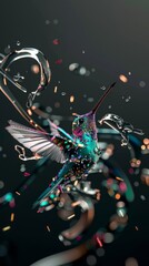Hummingbird, cute animal background in high resolution