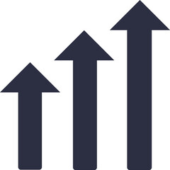Bar chart upward trend. Growing graph . Vector illustration. Profit Chart or graph vector image or clip art. Graph trending upwards, Arrow pointing up on graph. Art & Illustration