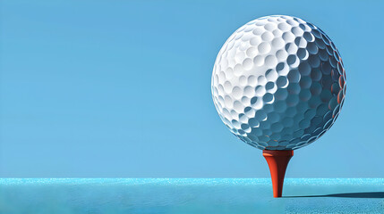A minimalist drawing of a single minimalist golf ball on a tee