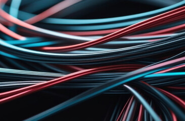 wires of different colors intertwined with each other