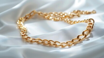 luxurious gold chain bracelet and necklace elegantly displayed on white background jewelry product photography