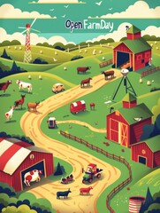 Fototapeta na wymiar illustration with text to commemorate Open Farm Day