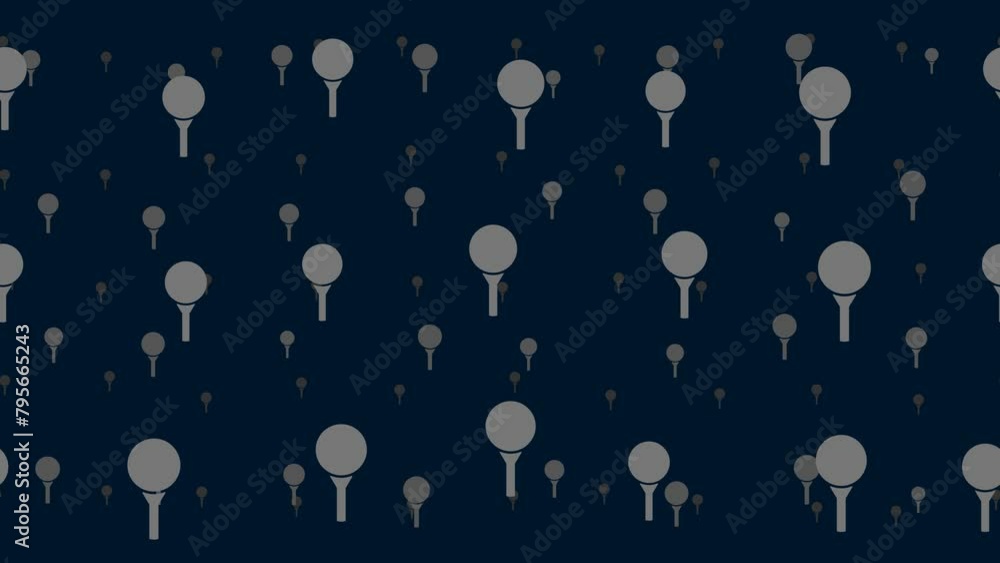 Poster golf symbols float horizontally from left to right. parallax fly effect. floating symbols are locate